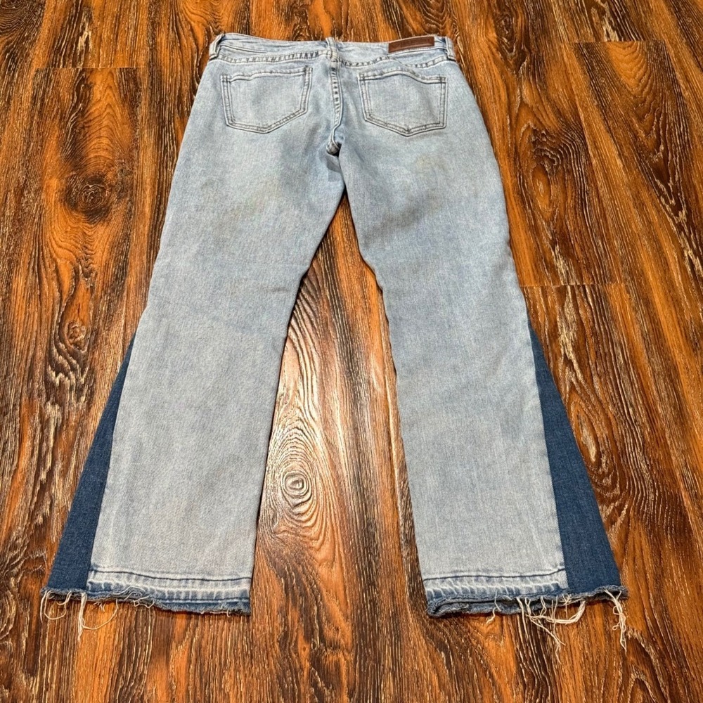 Rock & Roll Denim Women's High Rise Bootcut Two Tone Paneled Jeans W28 L32 STAIN